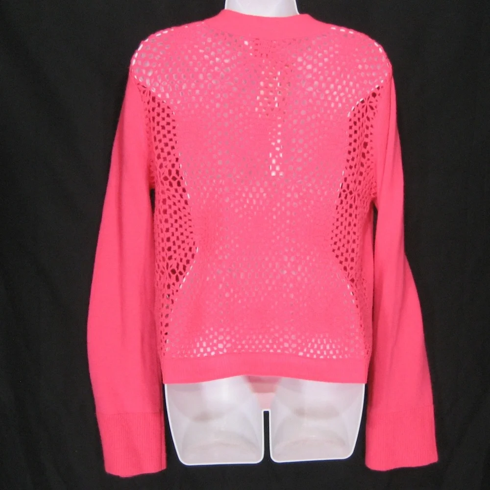BRODIE ⚜ WOMEN PINK CASHMERE FASHION LONG SLIVE CARDIGAN - Picture 3 of 6
